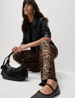Animal Print Drawstring Wide Leg Trousers 25 Animal Print Drawstring Wide Leg Trousers -Marksandspencer Sale Store Animal Print Drawstring Wide Leg Trousers 5