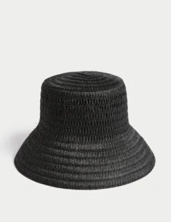 Braided Wide Brim Bucket Hat
