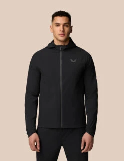 CASTORE Branded Elastic Wind Hooded Sports Jacket