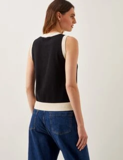 MONSOON Button Front Sleeveless Cardigan -Marksandspencer Sale Store Button Front Sleeveless Cardigan 3