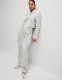 Collared Cropped Jacket -Marksandspencer Sale Store Collared Cropped Jacket 3