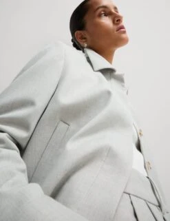 Collared Cropped Jacket -Marksandspencer Sale Store Collared Cropped Jacket 4