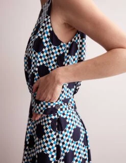 Jaeger Cotton Blend Gingham Spot Print Midi Dress 24 Jaeger Cotton Blend Gingham Spot Print Midi Dress -Marksandspencer Sale Store Cotton Blend Gingham Spot Print Midi Dress 6