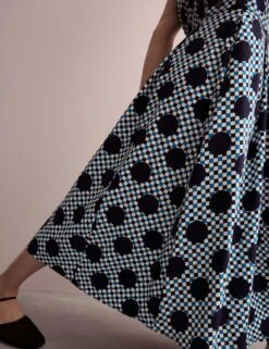 Jaeger Cotton Blend Gingham Spot Print Midi Dress 25 Jaeger Cotton Blend Gingham Spot Print Midi Dress -Marksandspencer Sale Store Cotton Blend Gingham Spot Print Midi Dress 7