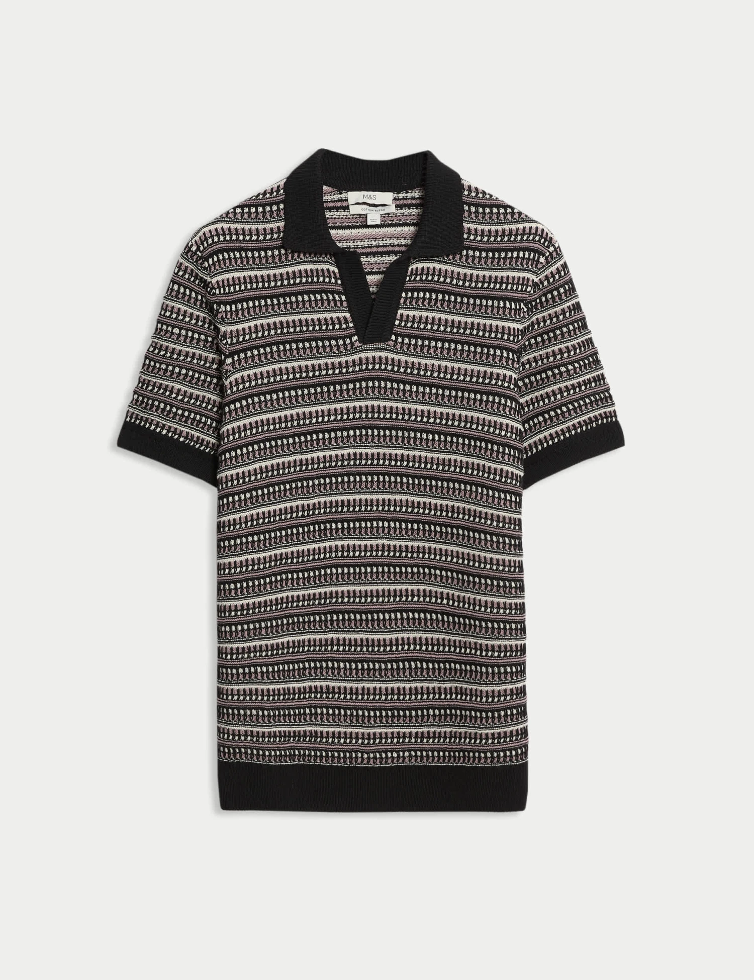 Cotton Blend Knitted Polo Shirt 2 Cotton Blend Knitted Polo Shirt - Image 2
