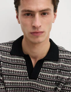 Cotton Blend Knitted Polo Shirt