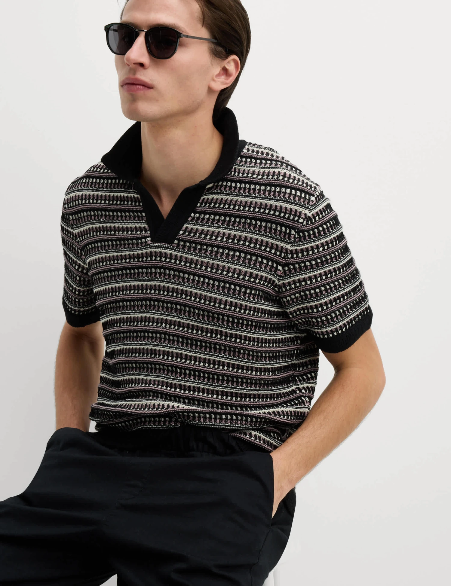 Cotton Blend Knitted Polo Shirt 4 Cotton Blend Knitted Polo Shirt - Image 4