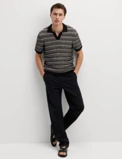 Cotton Blend Knitted Polo Shirt 23 Cotton Blend Knitted Polo Shirt -Marksandspencer Sale Store Cotton Blend Knitted Polo Shirt 4
