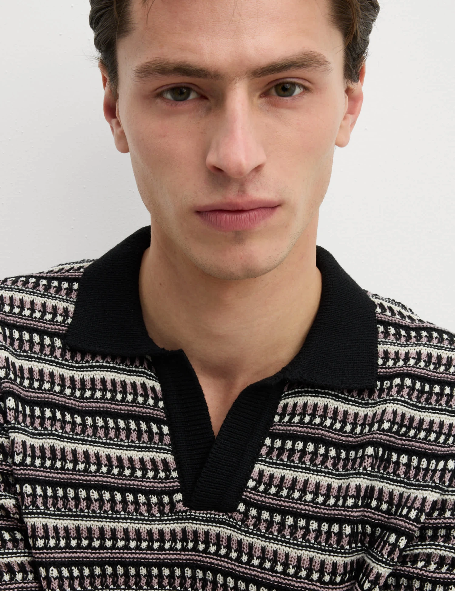 Cotton Blend Knitted Polo Shirt 1 Cotton Blend Knitted Polo Shirt