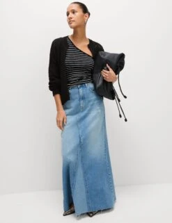 Cotton Blend Open Stitch Cropped Cardigan -Marksandspencer Sale Store Cotton Blend Open Stitch Cropped Cardigan 3