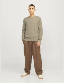 Jack & Jones Cotton Blend RibbedCrew Neck Jumper -Marksandspencer Sale Store Cotton Blend RibbedCrew Neck Jumper 2