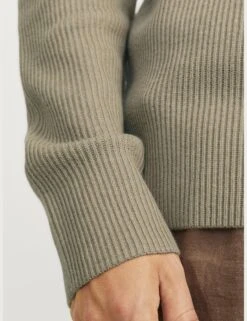 Jack & Jones Cotton Blend RibbedCrew Neck Jumper -Marksandspencer Sale Store Cotton Blend RibbedCrew Neck Jumper 4