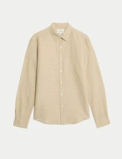Cotton Linen Blend Shirt -Marksandspencer Sale Store Cotton Linen Blend Shirt 1