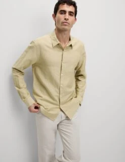 Cotton Linen Blend Shirt -Marksandspencer Sale Store Cotton Linen Blend Shirt 5