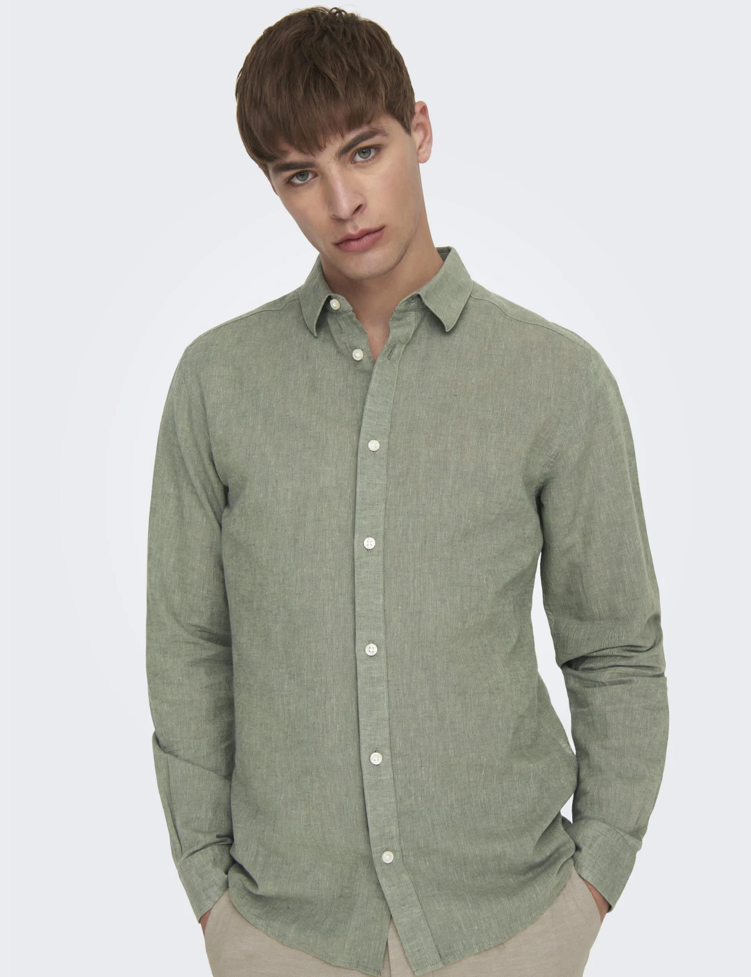 Only & Sons Cotton Linen Blend Slim Fit Shirt 5 Only & Sons Cotton Linen Blend Slim Fit Shirt - Image 5