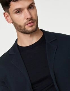 Cotton Modal Knitted Blazer -Marksandspencer Sale Store Cotton Modal Knitted Blazer 2