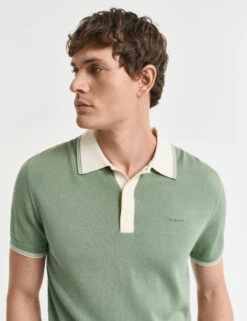 Gant Cotton Modal Tipped Collar Polo Shirt -Marksandspencer Sale Store Cotton Modal Tipped Collar Polo Shirt 1
