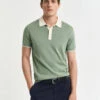Gant Cotton Modal Tipped Collar Polo Shirt -Marksandspencer Sale Store Cotton Modal Tipped Collar Polo Shirt