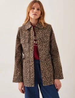 MONSOON Cotton Rich Animal Print Shacket