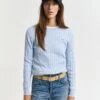 Gant Cotton Rich Cable Knit Crew Neck Jumper