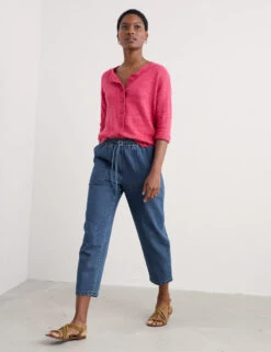 Cotton Rich Cardigan With Linen -Marksandspencer Sale Store Cotton Rich Cardigan with Linen 3