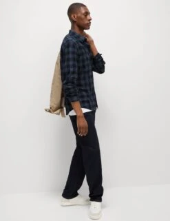 Cotton Rich Check Seersucker Shirt -Marksandspencer Sale Store Cotton Rich Check Seersucker Shirt 4