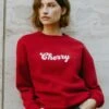 Cotton Rich Cherry Slogan Sweatshirt -Marksandspencer Sale Store Cotton Rich Cherry Slogan Sweatshirt