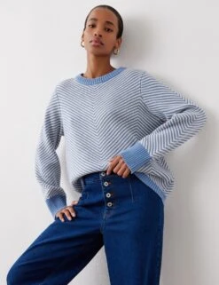 Cotton Rich Chevron Jumper -Marksandspencer Sale Store Cotton Rich Chevron Jumper 2