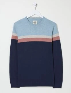 Cotton Rich Colour Block Crew Neck Jumper 11 Cotton Rich Colour Block Crew Neck Jumper -Marksandspencer Sale Store Cotton Rich Colour Block Crew Neck Jumper 1