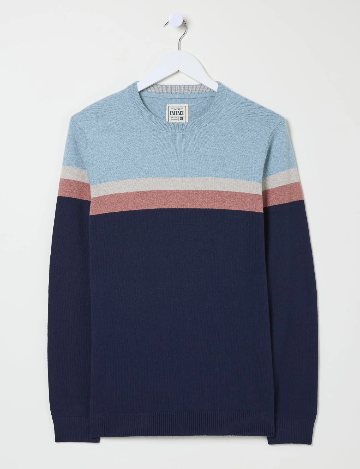 Cotton Rich Colour Block Crew Neck Jumper 2 Cotton Rich Colour Block Crew Neck Jumper - Image 2