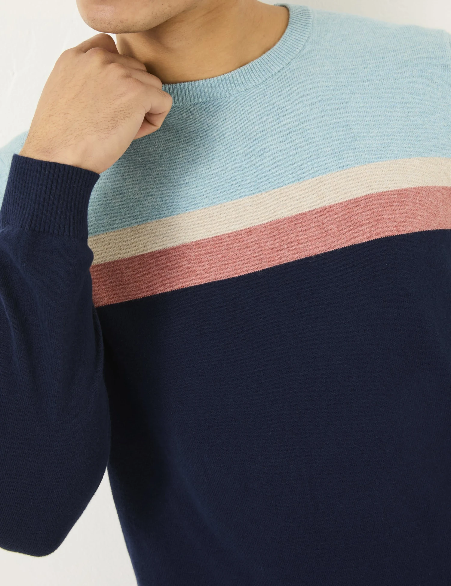 Cotton Rich Colour Block Crew Neck Jumper 4 Cotton Rich Colour Block Crew Neck Jumper - Image 4