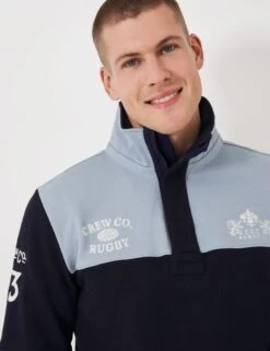 Cotton Rich Colour Block Half Zip Sweatshirt -Marksandspencer Sale Store Cotton Rich Colour Block Half Zip Sweatshirt 4