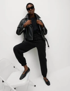 Cotton Rich Drawstring Cuffed Joggers -Marksandspencer Sale Store Cotton Rich Drawstring Cuffed Joggers 2