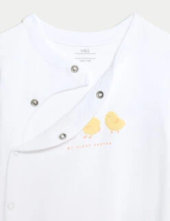 Cotton Rich Easter Sleepsuit (7lbs-1 Yrs) -Marksandspencer Sale Store Cotton Rich Easter Sleepsuit 7lbs 1 Yrs 1 2