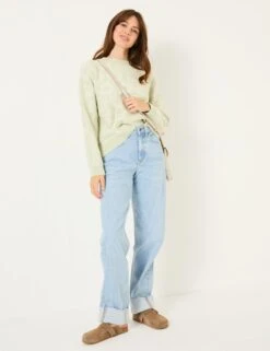 Cotton Rich Floral Crew Neck Jumper -Marksandspencer Sale Store Cotton Rich Floral Crew Neck Jumper 2