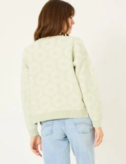 Cotton Rich Floral Crew Neck Jumper -Marksandspencer Sale Store Cotton Rich Floral Crew Neck Jumper 3