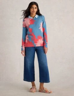WHITE STUFF Cotton Rich Floral Jumper -Marksandspencer Sale Store Cotton Rich Floral Jumper 2
