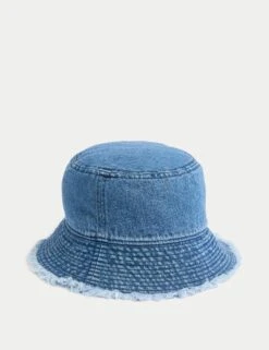 Cotton Rich Frayed Edge Bucket Hat