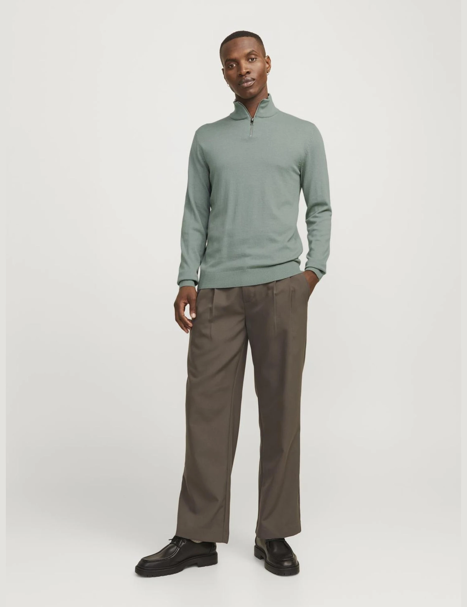 Jack & Jones Cotton Rich Funnel Neck Half Zip Jumper 4 Jack & Jones Cotton Rich Funnel Neck Half Zip Jumper - Image 4