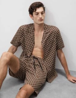 Cotton Rich Geometric Print Pyjama Shorts