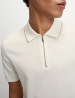 Cotton Rich Half Zip Knitted Polo Shirt 23 Cotton Rich Half Zip Knitted Polo Shirt -Marksandspencer Sale Store Cotton Rich Half Zip Knitted Polo Shirt 3