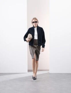 Cotton Rich High Neck Jacket -Marksandspencer Sale Store Cotton Rich High Neck Jacket 2