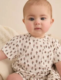 Reiss Cotton Rich Hot Air Balloon Print Romper (0-24 Mths)