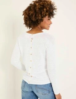 Cotton Rich Jumper With Linen -Marksandspencer Sale Store Cotton Rich Jumper with Linen 2