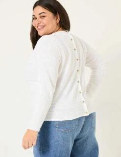 Cotton Rich Jumper With Linen -Marksandspencer Sale Store Cotton Rich Jumper with Linen 6
