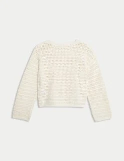 Cotton Rich Knitted Jumper (6-16 Yrs) -Marksandspencer Sale Store Cotton Rich Knitted Jumper 6 16 Yrs 1 5