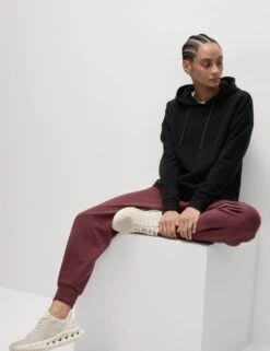 Cotton Rich Mesh Panel Relaxed Hoodie -Marksandspencer Sale Store Cotton Rich Mesh Panel Relaxed Hoodie 3