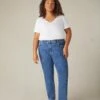 Cotton Rich Mid Rise Mom Jeans -Marksandspencer Sale Store Cotton Rich Mid Rise Mom Jeans