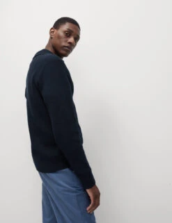 Cotton Rich Open Neck Jumper With Wool -Marksandspencer Sale Store Cotton Rich Open Neck Jumper with Wool 3