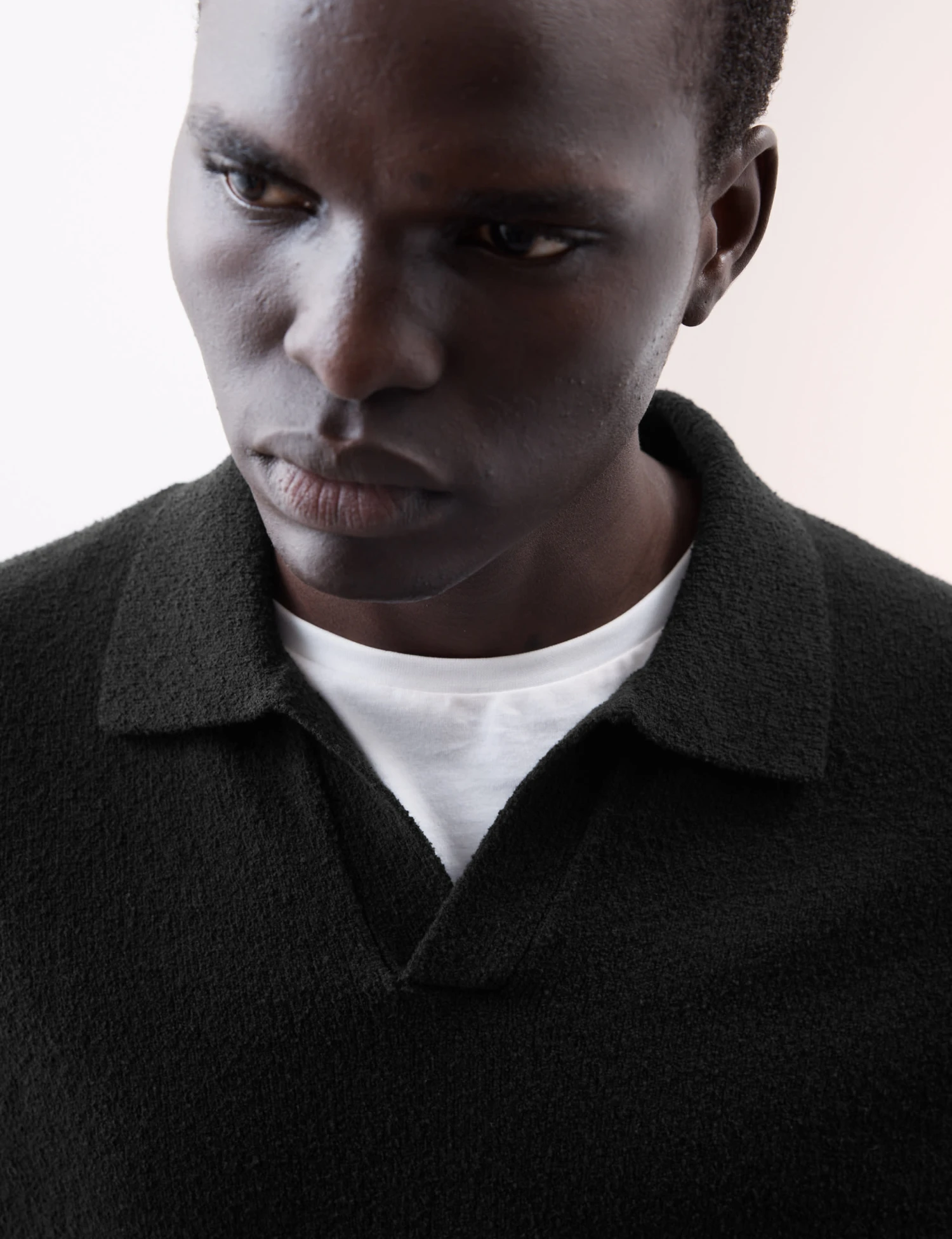 Cotton Rich Open Neck Knitted Polo Shirt 3 Cotton Rich Open Neck Knitted Polo Shirt - Image 3